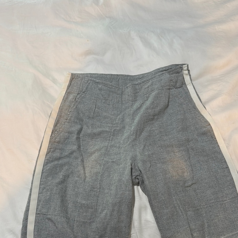 Gray Pants with White Stripe